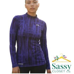 Under Armour Purple Tie Dye ColdGear Top M – Long Sleeve Fitted, EUC